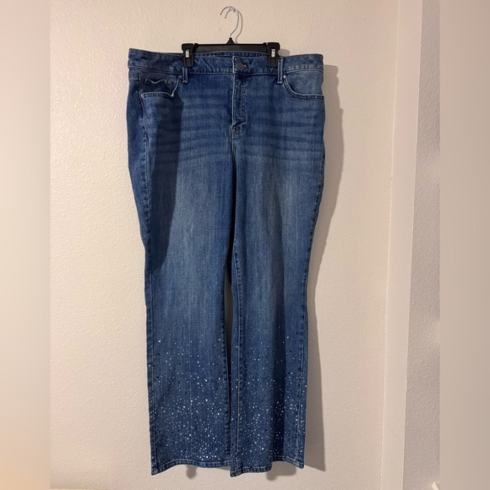 Talbots CRYSTAL HEM BARELY BOOT JEANS - Size 20
